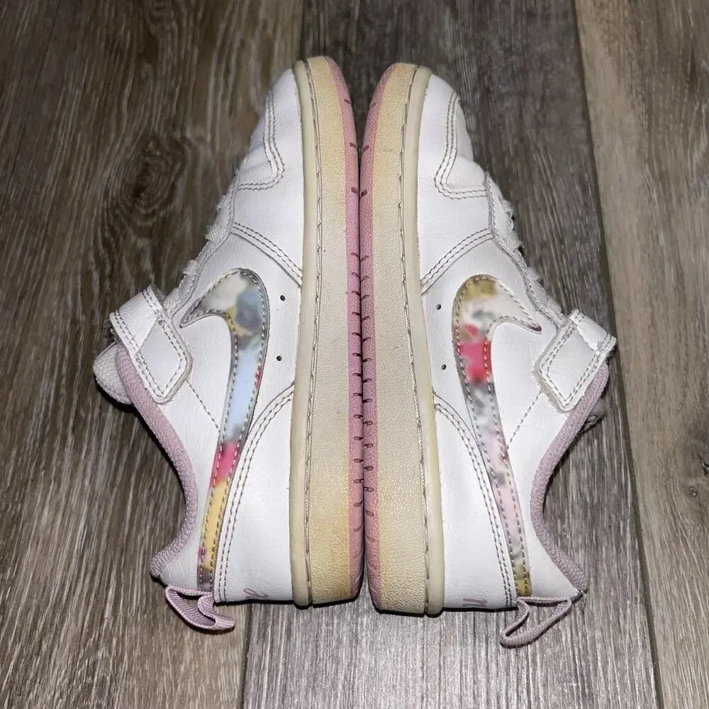 Nike Court Borough Low CZ6613-100 Youth US Size 12.5C White Pink Sneaker Shoes